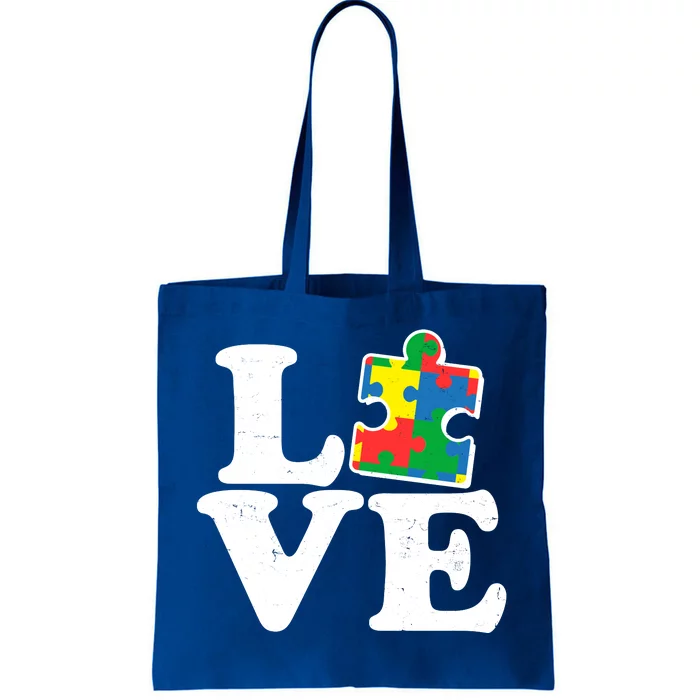 Autism Love Puzzle Piece Tote Bag