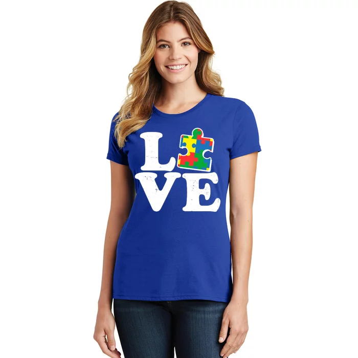 Autism Love Puzzle Piece Women's T-Shirt