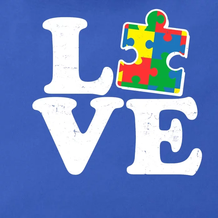 Autism Love Puzzle Piece Zip Tote Bag