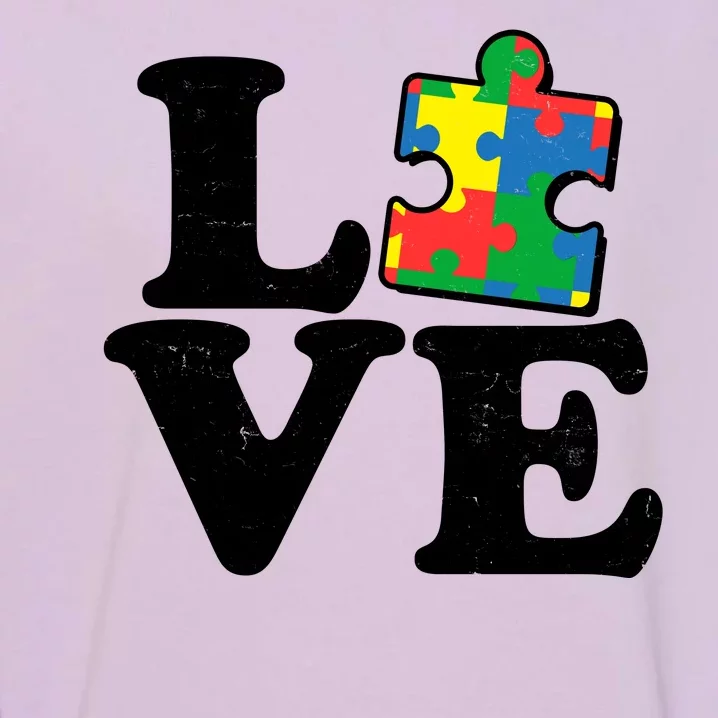 Autism Love Puzzle Piece Garment-Dyed Sweatshirt