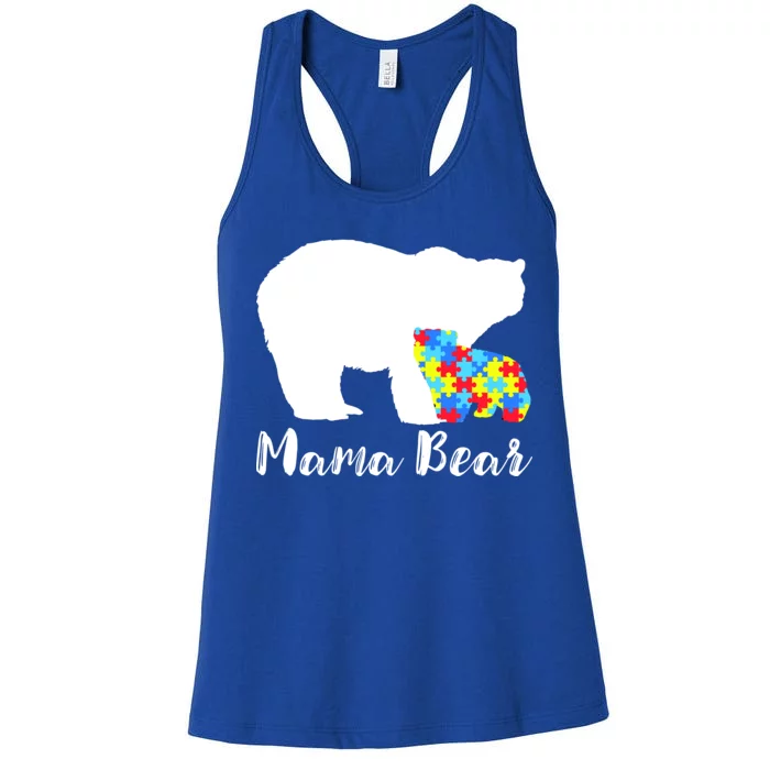 Autism Mama Bear Women's Racerback Tank