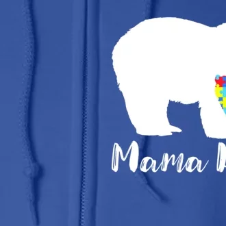 Autism Mama Bear Full Zip Hoodie