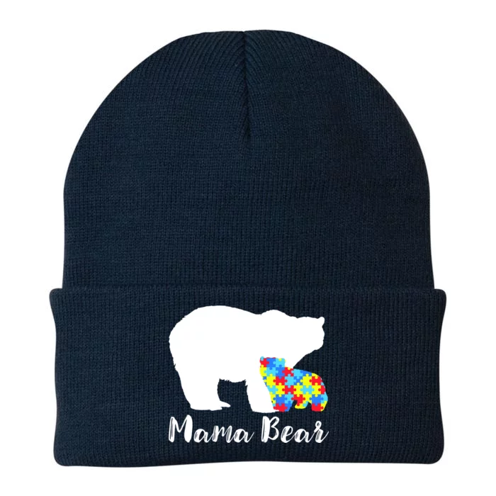 Autism Mama Bear Knit Cap Winter Beanie