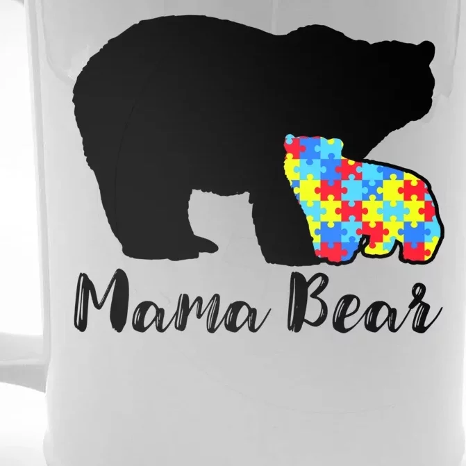 Autism Mama Bear Front & Back Beer Stein