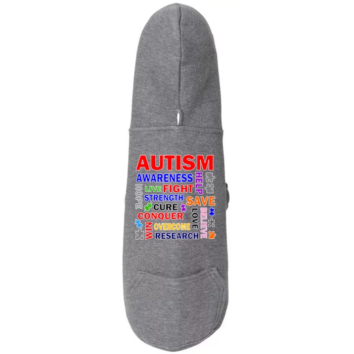 Autism Mashup Doggie 3-End Fleece Hoodie