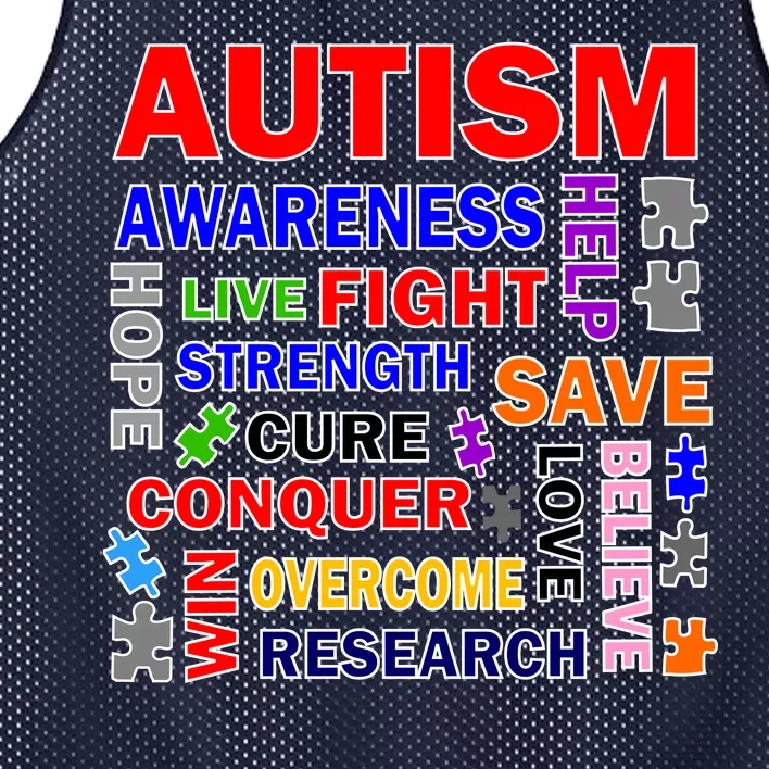 Autism Mashup Mesh Reversible Basketball Jersey Tank