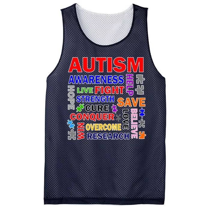 Autism Mashup Mesh Reversible Basketball Jersey Tank