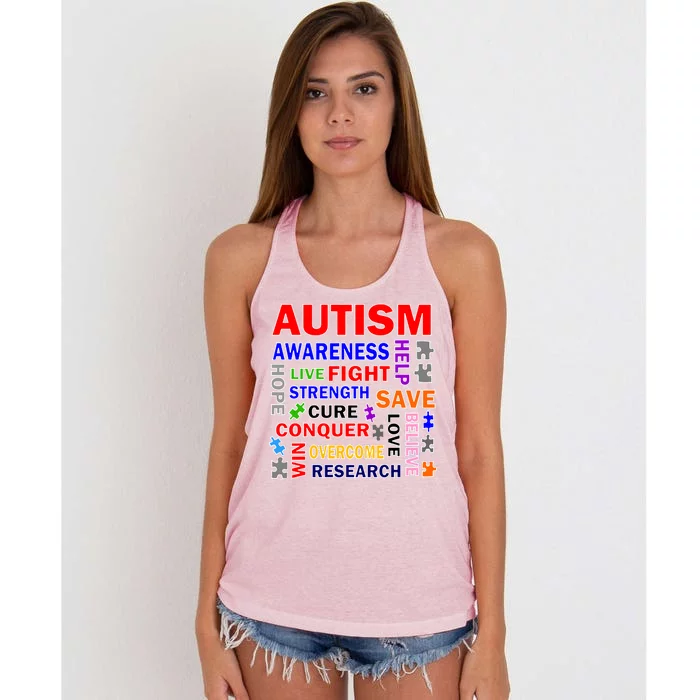 Autism Mashup Women's Knotted Racerback Tank