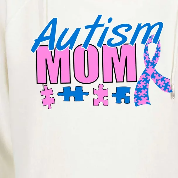 Autism Mom Awareness Ribbon Womens Funnel Neck Pullover Hood