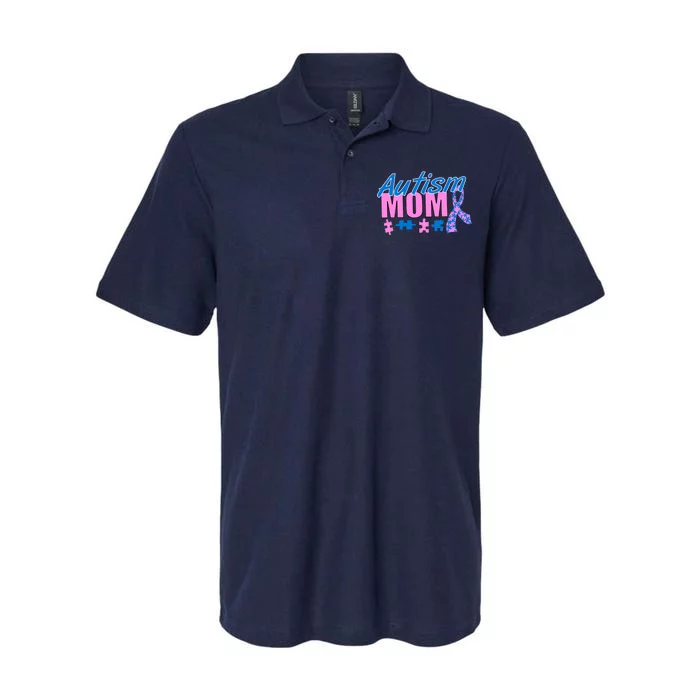 Autism Mom Awareness Ribbon Softstyle Adult Sport Polo