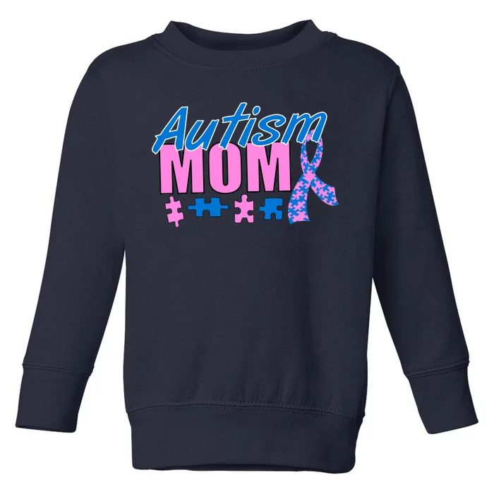 Autism Mom Awareness Ribbon Toddler Sweatshirt