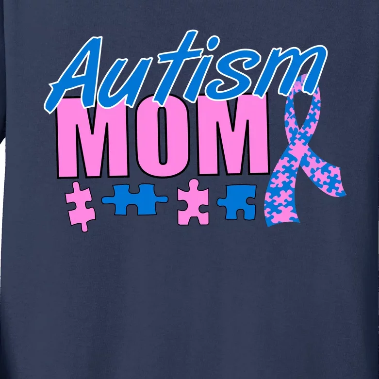 Autism Mom Awareness Ribbon Kids Long Sleeve Shirt