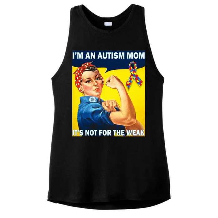 Autism Mom It's Not For The Weak Ladies Tri-Blend Wicking Tank