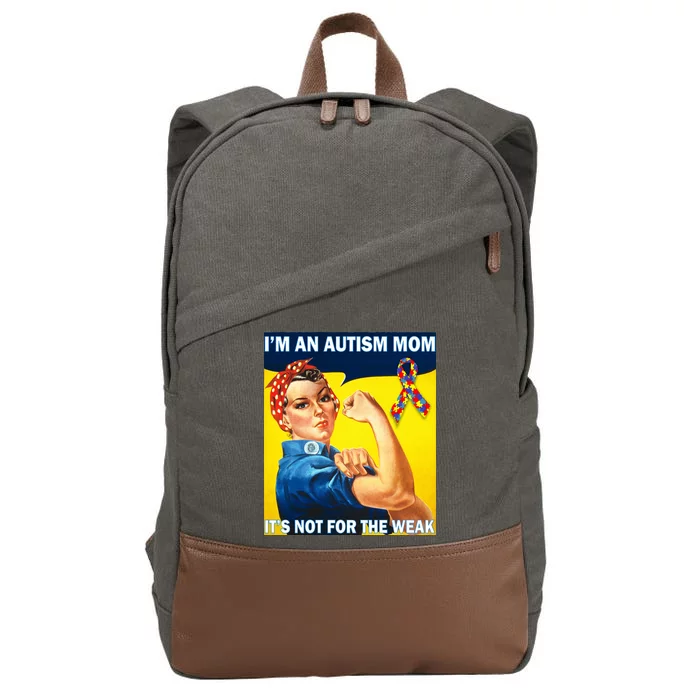 Autism Mom It's Not For The Weak Cotton Canvas Backpack