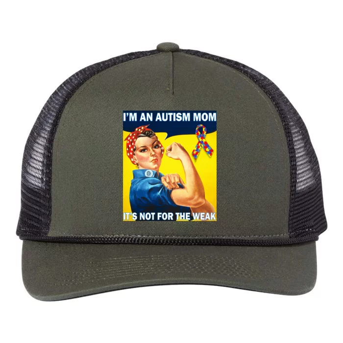 Autism Mom It's Not For The Weak Retro Rope Trucker Hat Cap