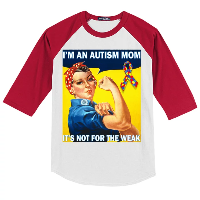 Autism Mom It's Not For The Weak Kids Colorblock Raglan Jersey