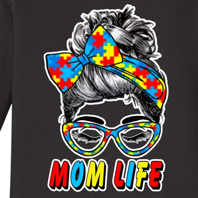 Autism Mom Life Baby Long Sleeve Bodysuit