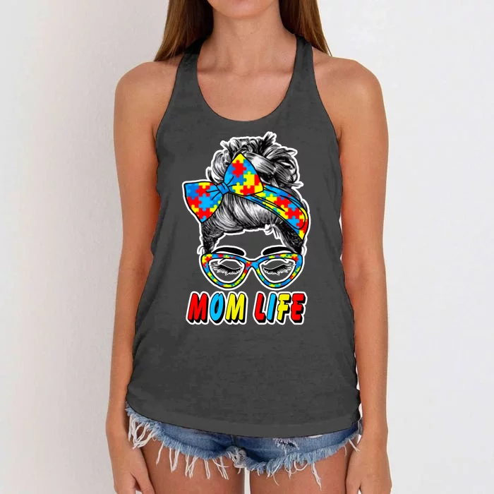 Autism Mom Life Women's Knotted Racerback Tank