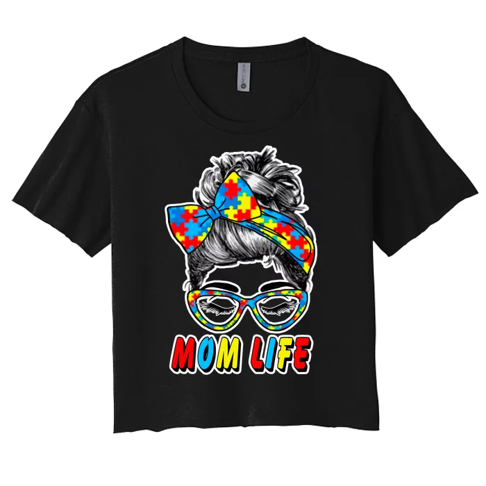 Autism Mom Life Women's Crop Top Tee