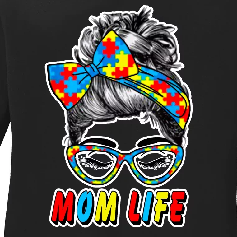 Autism Mom Life Ladies Long Sleeve Shirt