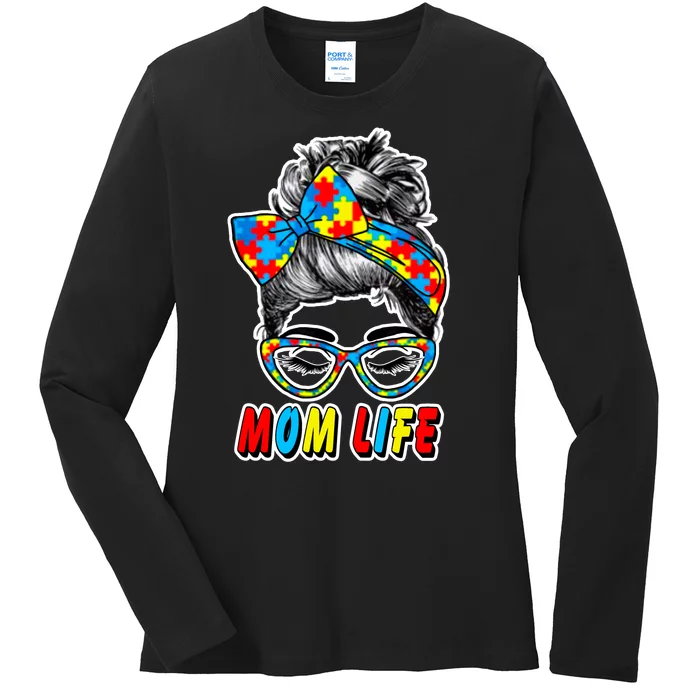 Autism Mom Life Ladies Long Sleeve Shirt