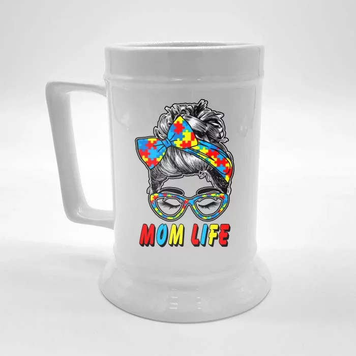 Autism Mom Life Front & Back Beer Stein