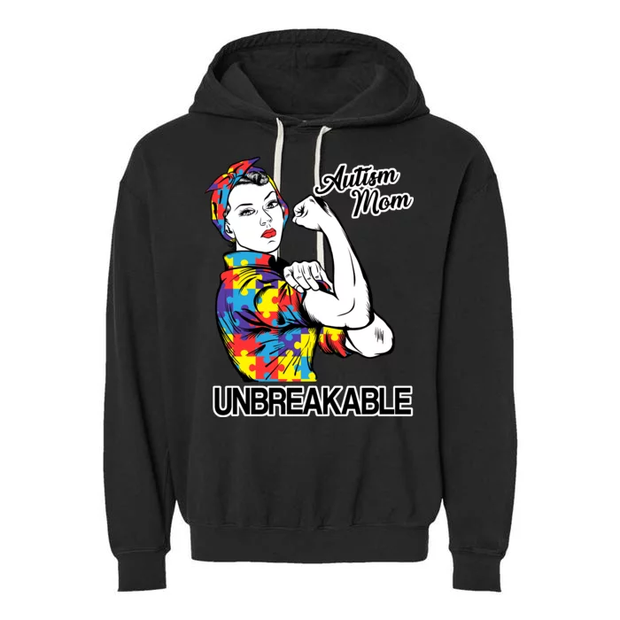 Autism Mom Unbreakable Garment-Dyed Fleece Hoodie