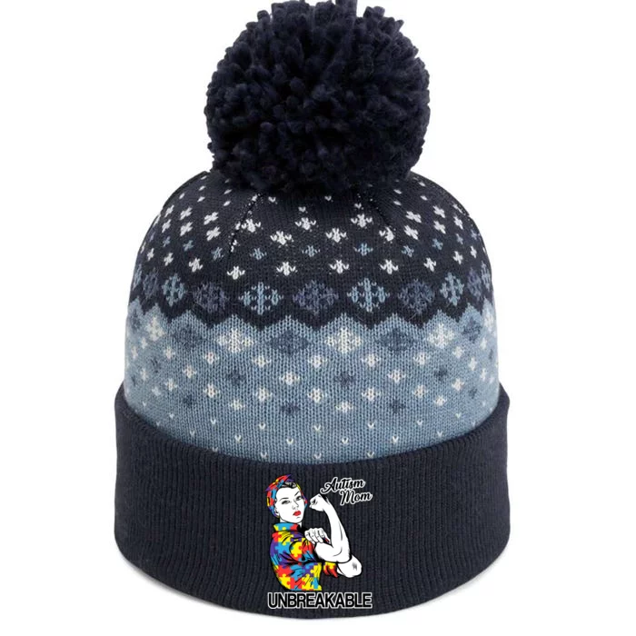 Autism Mom Unbreakable The Baniff Cuffed Pom Beanie