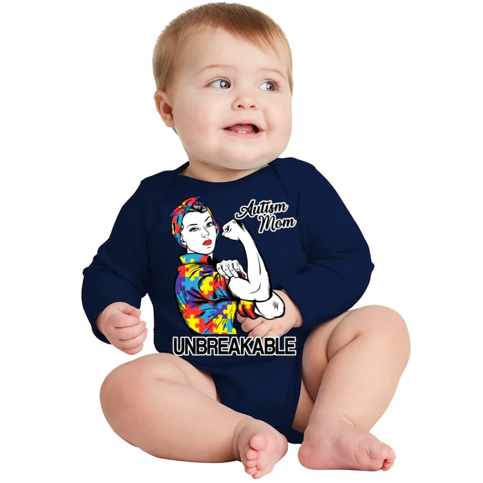 Autism Mom Unbreakable Baby Long Sleeve Bodysuit