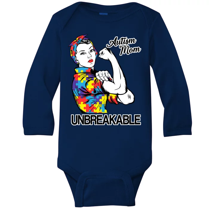 Autism Mom Unbreakable Baby Long Sleeve Bodysuit