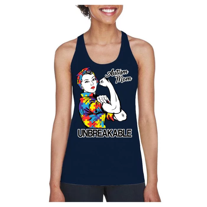 Autism Mom Unbreakable Women's Racerback Tank