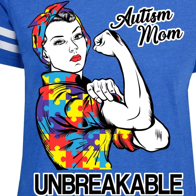 Autism Mom Unbreakable Enza Ladies Jersey Football T-Shirt