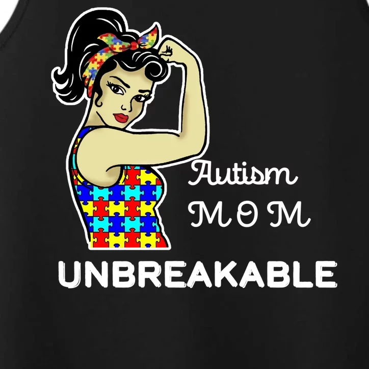 Autism Mom Unbreakable Puzzle Pieces Performance Tank