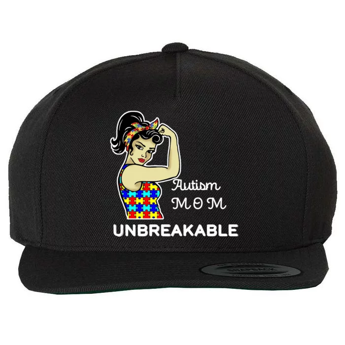 Autism Mom Unbreakable Puzzle Pieces Wool Snapback Cap