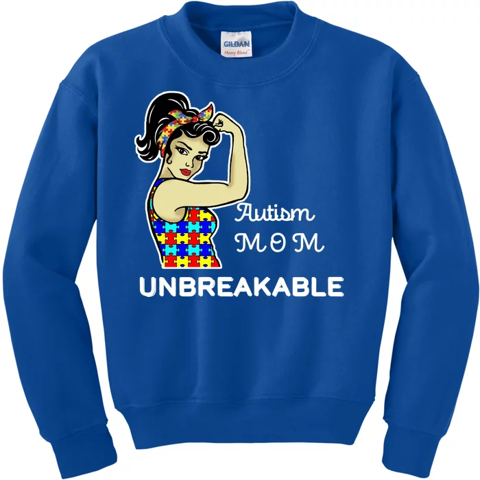 Autism Mom Unbreakable Puzzle Pieces Kids Sweatshirt