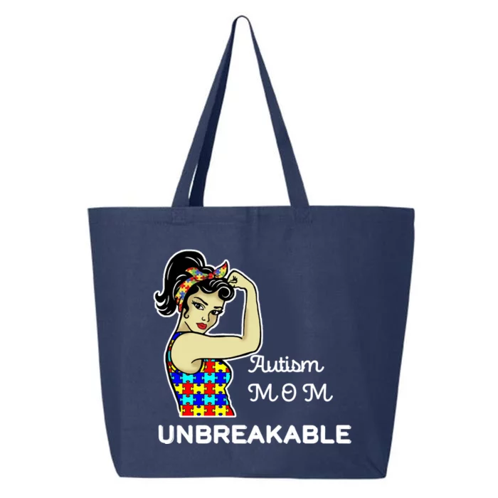 Autism Mom Unbreakable Puzzle Pieces 25L Jumbo Tote