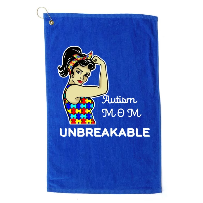 Autism Mom Unbreakable Puzzle Pieces Platinum Collection Golf Towel