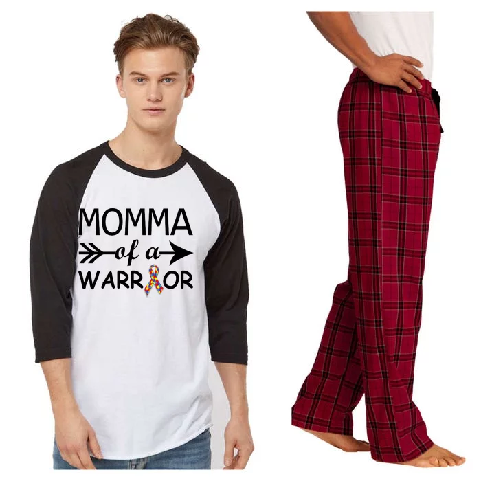 Autism Momma of a Warrior Raglan Sleeve Pajama Set