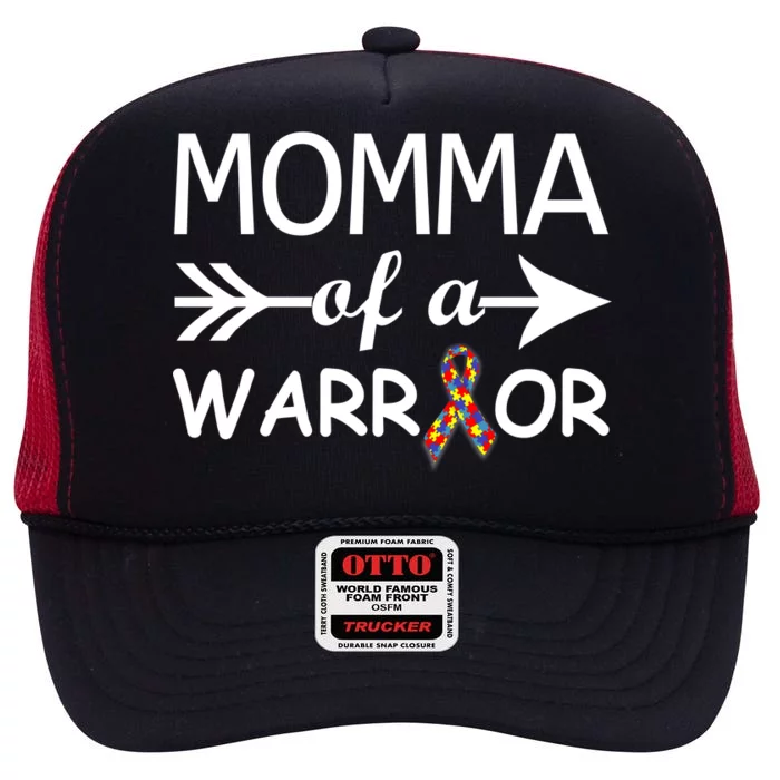 Autism Momma of a Warrior High Crown Mesh Trucker Hat