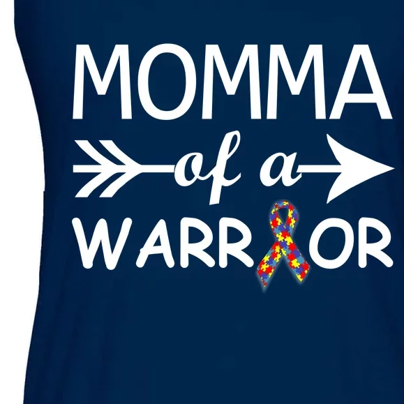 Autism Momma of a Warrior Ladies Essential Flowy Tank