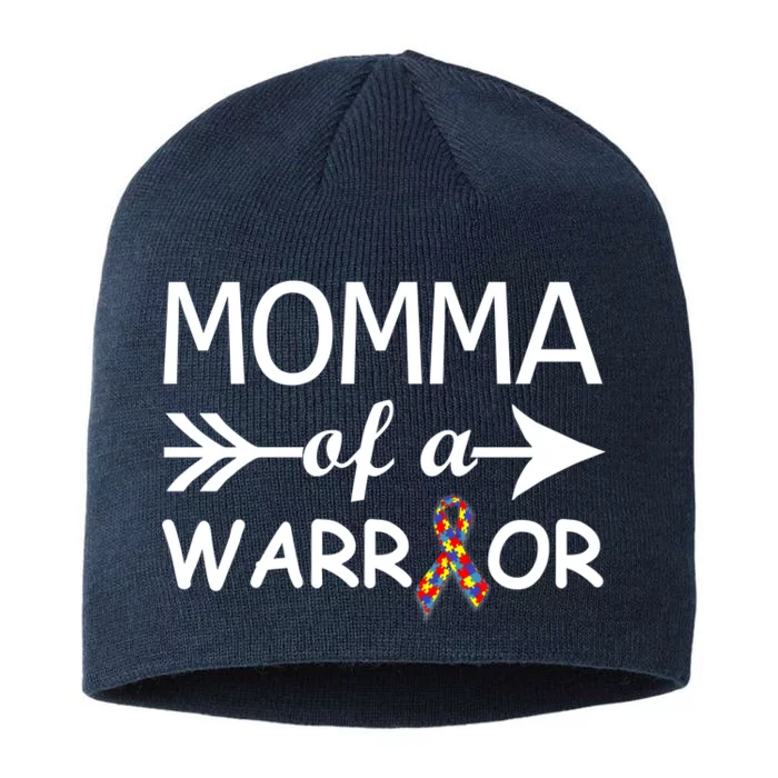 Autism Momma of a Warrior 8 1/2in Sustainable Knit Beanie