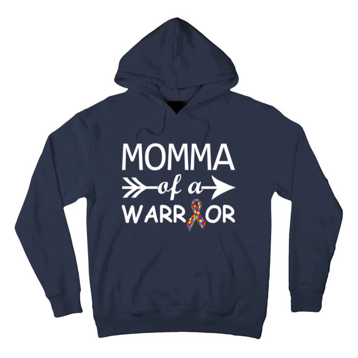 Autism Momma of a Warrior Tall Hoodie