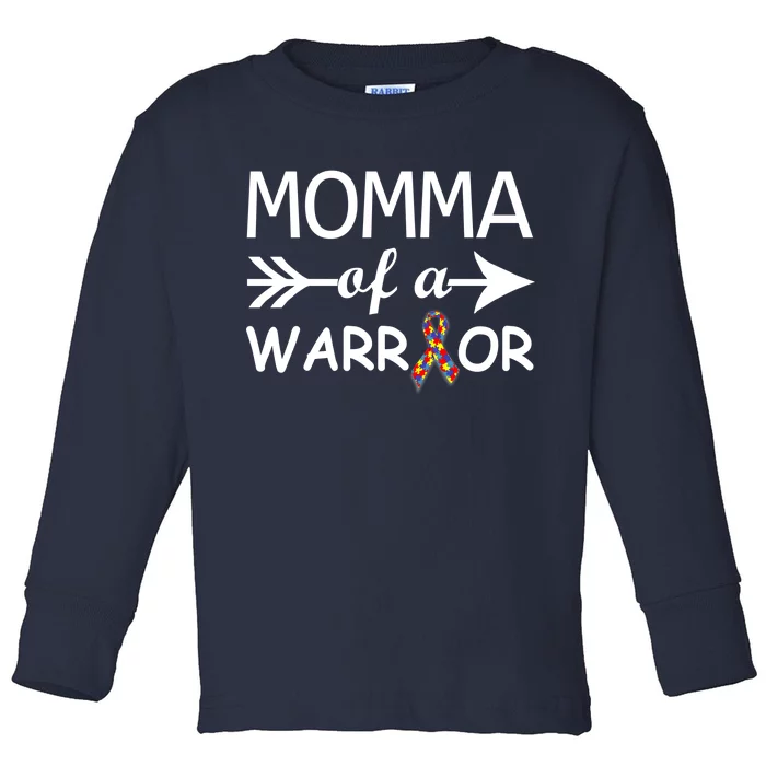 Autism Momma of a Warrior Toddler Long Sleeve Shirt