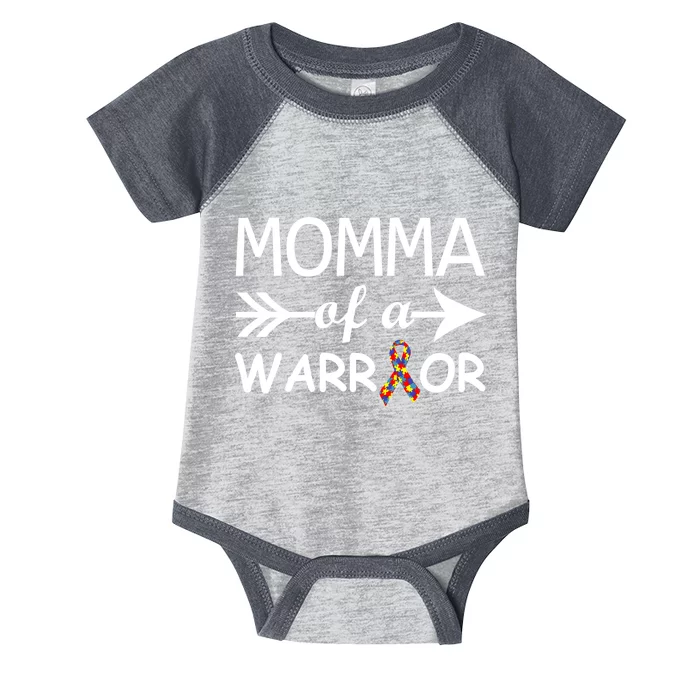 Autism Momma of a Warrior Infant Baby Jersey Bodysuit