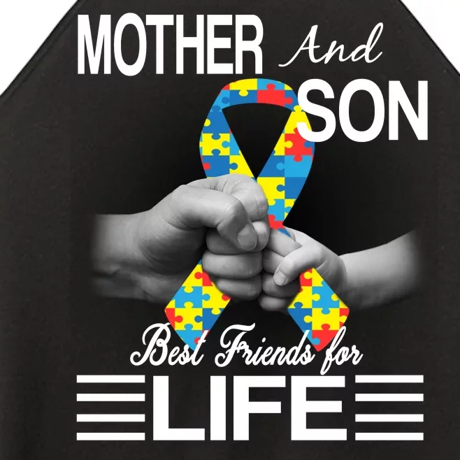 Autism Mother And Son Best Friends For Life Women’s Perfect Tri Rocker Tank