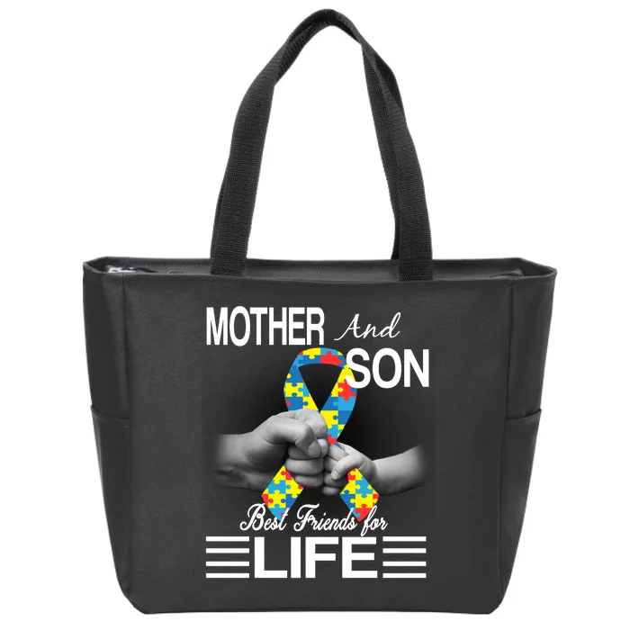 Autism Mother And Son Best Friends For Life Zip Tote Bag