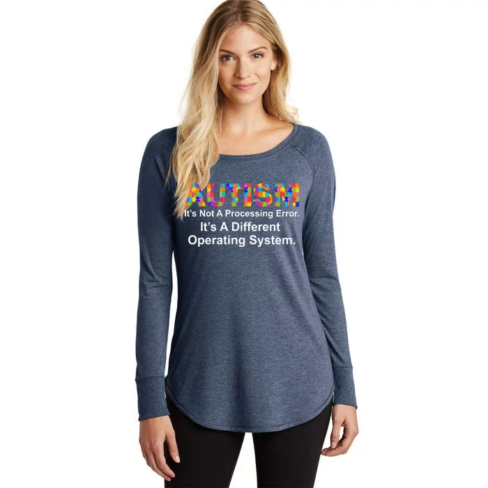 Autism Not A Processing Error It's Different Operating System Women's Perfect Tri Tunic Long Sleeve Shirt