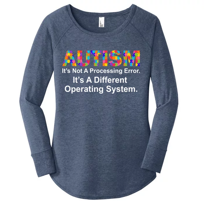 Autism Not A Processing Error It's Different Operating System Women's Perfect Tri Tunic Long Sleeve Shirt