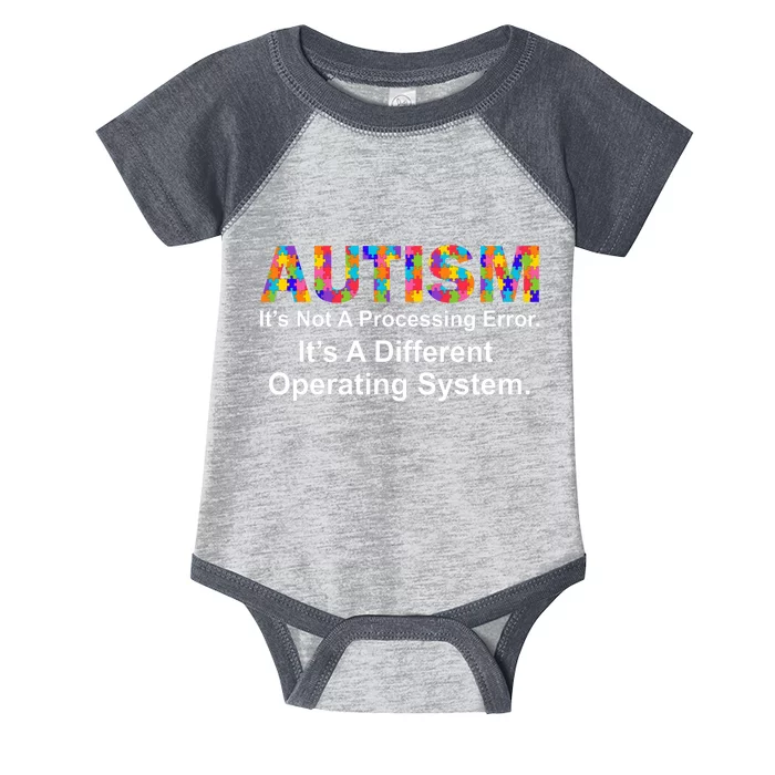 Autism Not A Processing Error It's Different Operating System Infant Baby Jersey Bodysuit