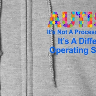 Autism Not A Processing Error It's Different Operating System Full Zip Hoodie